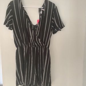 X hilaration Striped Romper NWT